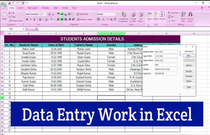 Spreadsheet Data Entry